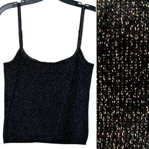 Henri Bendel Metallic Cashmere Camisole Top Sz M NWT